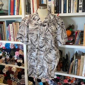 Tropical Black and White Men's Shirt